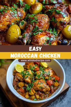 an easy moroccan chicken recipe with lemons and tomatoes