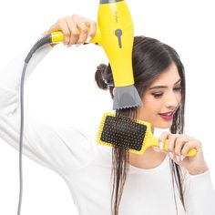 The ultimate blow-drying tool! Drybar's Buttercup features an ultra-powerful 1875 watt motor and Ionic Technology® to provide the shiniest, frizz-free blowouts in 20% less time than most professional dryers. Drybar's philosophy is simple: Focus on one thing and be the best at it. For us that's blowouts! We created a full line of hair products and tools to achieve and maintain the perfect blowout. Drybar Hair Dryer, Sleek Blowout, Perfect Blowout, Lemon Bar, Blow Dry Brush, Professional Hair Dryer, Paddle Brush, Straightening Brush, Lemon Bars