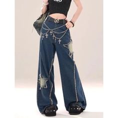 DetailsMaterial: PolyesterClosure Type: Button fly Star Patch Jeans, Brianne Tju, Flare Jeans Y2k, Patch Jeans, Shiny Pants, 2024 Color, Style Basic, Patched Jeans