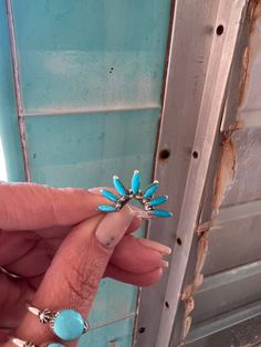 Navajo artist David Lopez. .925 sterling silver, campitos turquoise Country Girl Jewelry, Turquoise Jewelry Outfit, Turquoise Jewelry Rings, Dark Things, Western Stuff, Western Accessories, Shiny Objects, Jewelry Accessories Ideas, Kids Earrings