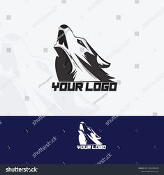 a wolf logo with the words your logo on it