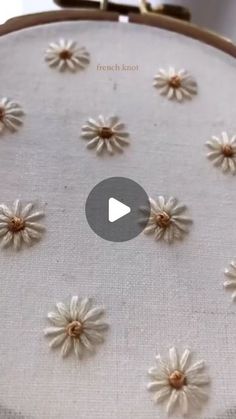 a close up of a bag with small flowers on the front and back of it