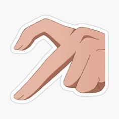 a hand pointing at something with its index finger extended sticker on a white background