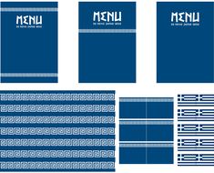 the front, back and side covers of an umm book with greek ornament patterns