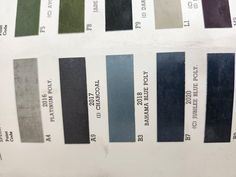 the color chart for different shades of paint