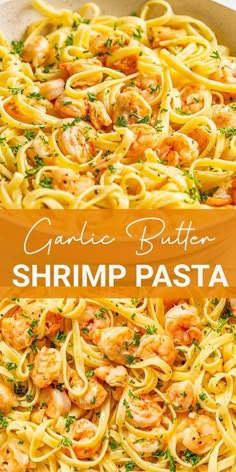 Garlic Butter Shrimp Pasta Butter Shrimp Pasta, Shrimp Pasta Recipes Easy, Garlic Butter Shrimp Pasta, Shrimp Dinner, Garlic Butter Shrimp, Shrimp Recipes For Dinner, Butter Shrimp, Pasta Dinners