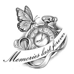 the logo for memories last love, with a butterfly on it's tail and an arrow