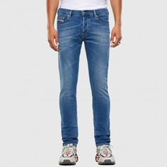 Diesel D-Luster Slim Jeans | Light Blue Man Trousers, Diesel Industry, Jeans Light Blue, Diesel Men, Classic Jeans, Denim Cotton