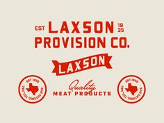 the label for laxson's meat products