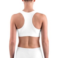 Whiter than Snow, Solid White Sports Bra The Gearbunch Solid White sports Bra is a super versatile piece to add to your collection. As you know white is the easiest shade to style, you can wear these as a white on white outfit or pair it back with colors and prints. This gorgeous sports bra is made from moisture-wicking material that stays dry during low and medium intensity workouts. The bra has support material in the shoulder straps, double layer front, and a wide elastic band to ensure const White On White Outfit, White Sports Bra, White On White, White Outfit, Black Sports Bra, Intense Workout, White Outfits, Moisture Wicking Fabric, Scoop Neckline