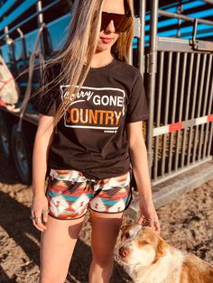 Get ready to embrace your inner cowgirl/cowboy with our Sorry Gone Country Tee! Made from soft black cotton, this tee features a Western-style graphic that reads "Sorry gone country" and exudes country vibes. Perfect for any country music lover or for those looking to add some country flair to their wardrobe. Yeehaw! Unisex Sizing Graphic Tees Country, Graphic Tees Western, Country Graphic Tees, Women's Western Wear, Western Clothes, Country Tees, Western Vibes, Women's Graphic Tees, Western Boutique