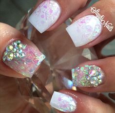 Stephs Nails, Glam Nails, Cute Nail Art, Clear Nails, Gel Nail Designs, Elegant Nails, Prom Nails