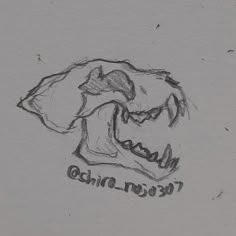 a drawing of a dog's head with the word mean written in black ink