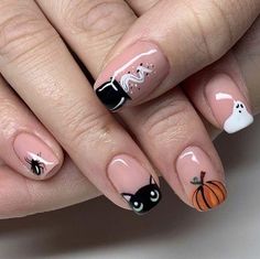 Pumpkin Nails, Nagel Tips, October Nails, Colorful Nails