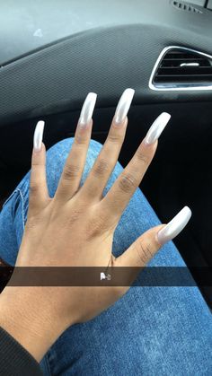 00s Nails, Rounded Nails, White Tip Acrylic Nails, 90s Nails, Acrylic Nails Nude, Pretty Nail Colors