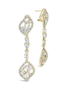 Make an entrance just like the stars do with Mariah Drop Studs! These exquisite drop earrings are sure to give you a red-carpet-worthy moment. Designed with dazzling CZ stones that add the perfect touch of sparkle, these earrings will make any outfit the life of the party. Materials: 14K gold or rhodium plated brass, cubic zirconia Features: 2.45" drop, 0.8" stud, 0.5" width, 2mm-7mm stones, Lead & Nickel free, hinged post back Solid Gold Bracelet, Forever Jewelry, Statement Drop Earrings, Life Of The Party, Mens Accessories Jewelry, Earring Sale, Silver Drop Earrings, Gold Drop Earrings, Jewelry Case