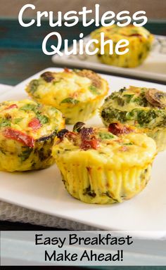 an easy breakfast muffin recipe with broccoli and cheese in the crustless quiche