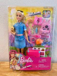 the barbie doll is in its box with accessories