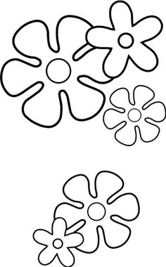 three flowers that have been cut out to make them look like they are in the shape of