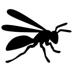 a black and white silhouette of a fly insect