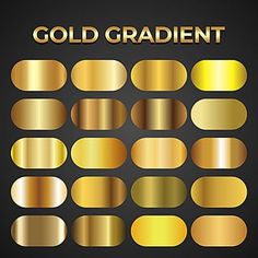 gold and black background with different shapes, sizes and colors for the text on it