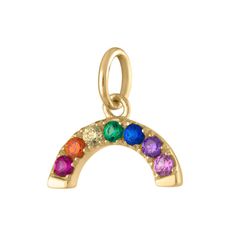 Rainbow Charm | Maison Miru Rainbow Accessories, Think Different, Cartilage Earrings Stud, Mama Necklace, Ear Party, The Friendship, Friendship Jewelry, Diamond Cross Pendants, Anniversary Jewelry