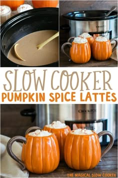 slow cooker pumpkin spice lattes are the perfect way to use up those leftovers