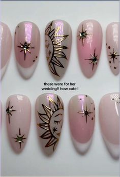 Nail Decal Ideas, Embroidery Nail Art, Libra Nails Design, Virgo Nails Designs, Whimsical Nail Art, Virgo Nails, Stiletto Nails Short, Thanksgiving Nails