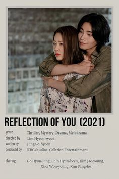 the poster for reflection of you shows two people hugging each other, with text below