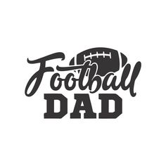 the football dad logo is shown in black and white, with an image of a ball on