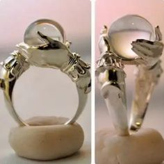 Hands Holding Crystal Ball Ring - Costume Jewelry (Nwt) Silver Plated. Hands Holding Clear Crystal Ball. No Call Outs Creative Plating, Crystal Ball Ring, Rings Jewelry Simple, 15 Rings, Rings Aesthetic, Jewelry White, Anniversary Jewelry, Ring Sale, Jewelry Model