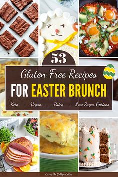 the cover of 53 gluten free recipes for easter brunch