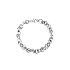 There's nothing like a classic silver link bracelet to complete your everyday look. This solid link bracelet style gives this piece a multitude of fashion versatility for all occasions. It's perfect to give as gift to anyone special in your life and makes a great friendship bracelet for grownups. Hammered links in the classic design form this bracelet crafted in sterling silver. Piece measures 7 inches in length. The piece comes with a ".925" sterling silver stamp as a symbol of guaranteed produ Classic Silver Chain Bracelet For Everyday, Classic Silver Chain Charm Bracelet, Everyday Round Silver Chain Bracelet, Silver Chain Bracelet For Everyday, Everyday Silver Chain Bracelet, Classic Silver Charm Bracelet For Everyday, Classic Everyday Silver Chain Charm Bracelet, Classic Silver Chain Metal Bracelet, Everyday Silver Jubilee Chain Bracelet