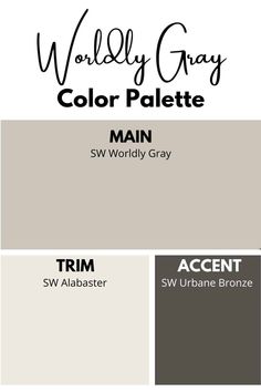 the color palette for walls and ceilings with different shades of gray, white, and brown