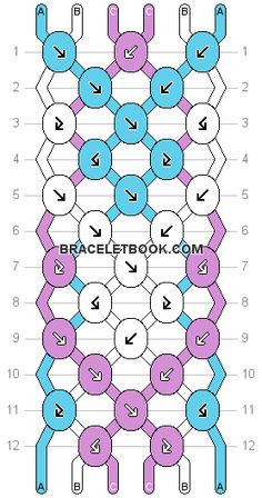 the diagram shows how to make an interlaced chain with different colors and sizes