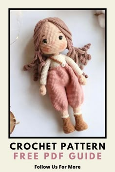 cute girl Crochet Teddy Bear Pattern Free, Crochet Amigurumi Patterns, Crochet Teddy Bear Pattern, Crochet Dolls Free Patterns, Crochet Bag Pattern Free, Creative Crochet