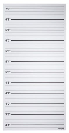 a white paper with measurements on it