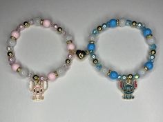 Stitch and Angel matching bracelets with heart magnet charm. It comes with both bracelets when you order. Stitch And Angel Bracelets, Stitch Bracelet Ideas, Matching Stuff, Apple Watch Bands Fashion, Bff Necklace, Stitch Bracelet, Angel Bracelet, Charm It, Stitch Jewelry