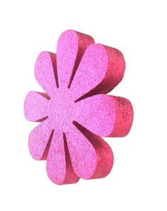 a pink flower shaped object on a white background