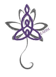 a drawing of a purple flower on a white background with the word's logo below it