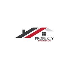 the logo for property, consisting of two houses and an arrow on top of each other