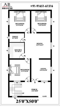 two story house plan with floor plans and measurements for 2 bedroom house plans in india