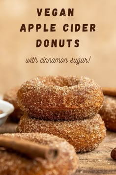 vegan apple cider donuts with cinnamon sugar