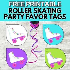 free printable roller skating party favors