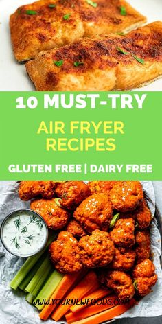 air fryer recipe with chicken, carrots and celery on the side