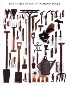 an advertisement for garden tools is shown here