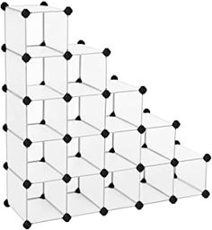 several white cubes stacked on top of each other in the shape of a pyramid