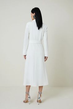 Tailored Compact Stretch Belted Shirt Dress | Karen Millen