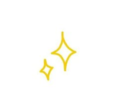 two yellow stars are flying in the sky