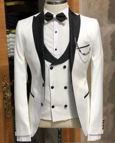 Fitted Sets With Suit Collar For Ceremony, Fitted Tuxedo For Ceremony, White Notch Lapel Suits For Ceremony, White Notch Lapel Suit For Ceremony, Fitted Double Breasted Tuxedo Suit For Ceremony, White Slim Fit Tuxedo For Wedding, White Fitted Tuxedo For Ceremony, White Fitted Blazer For Ceremony, Custom Fit White Tuxedo Suits